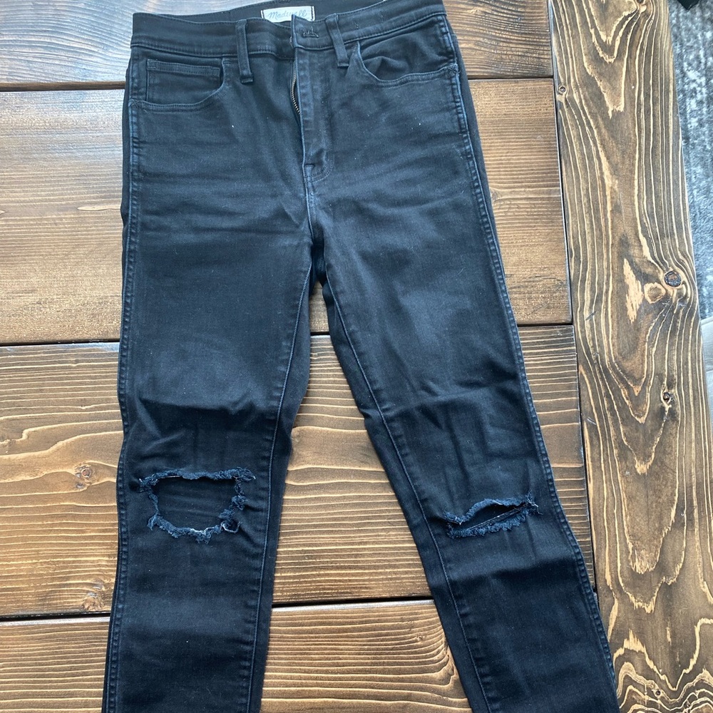 MadeWell High Rise Black Ripped Jeans - Picture 3 of 4